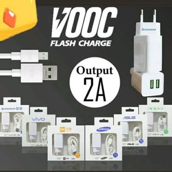 CHARGER VOOC MINI 4A 2port - CHARGER VOOC 4A packing hitam