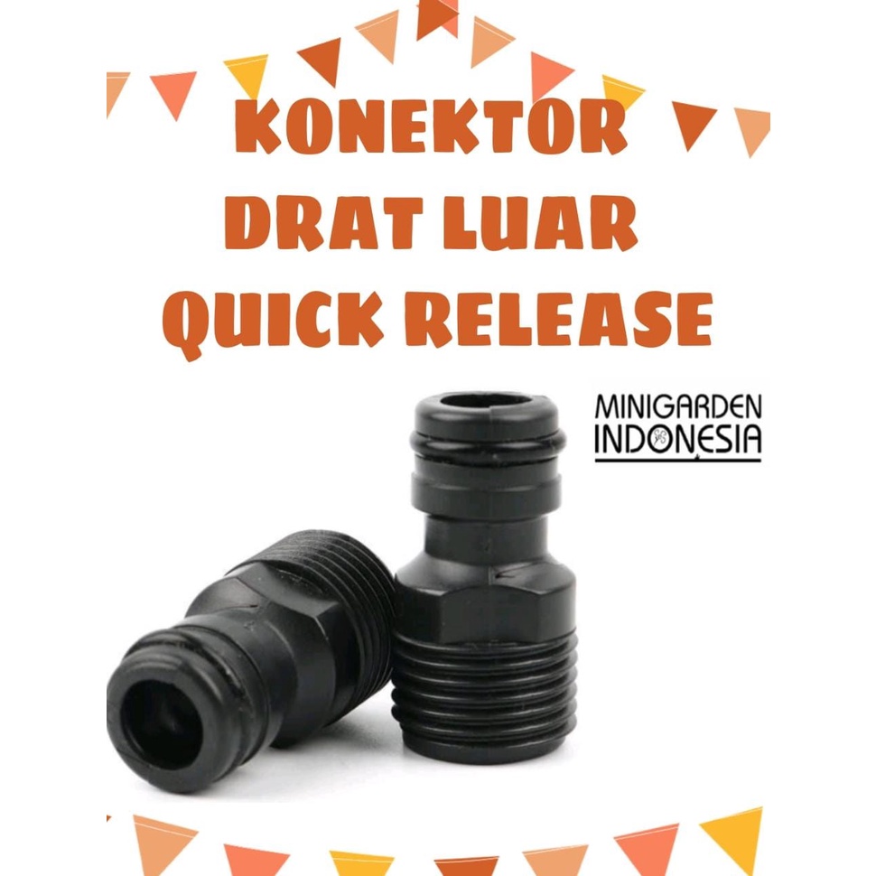 SAMBUNGAN QUICK RELEASE KE DRAT LUAR 1/2 INCH NEPEL KONEKTOR PIPA AIR