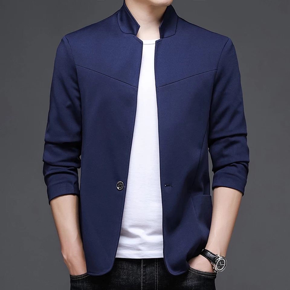 BLAZER SLIMFIT KOREA COWOK WARNA NAVY FELIX STYLE YOURMENS TWIST PREMIUM - BLAZER PRIA SLIMFIT BAHAN HIGH TWIST WARNA BIRU DONGKER ORIGINAL YOURMENS