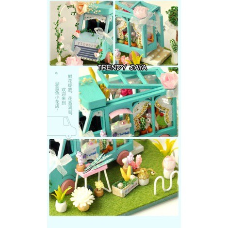 DIY Miniatur FLORIST BUS SHOP Puzzle Craf (TC8-6 LED)