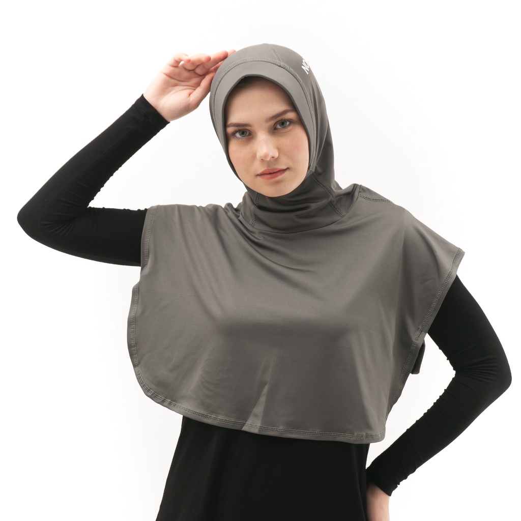 NOORE - Nadeen Sport Hijab - Dark Grey - Jilbab Olahraga-1