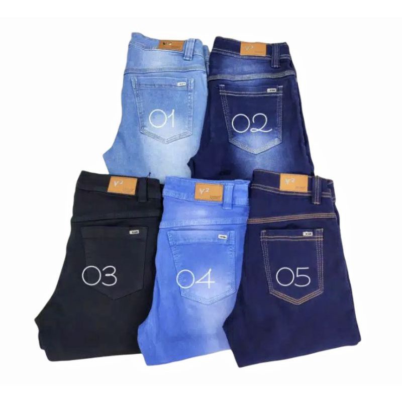 VIVO jeans Celana panjang jeans stretch medium waist celana jeans skinny wanita/celana jeans import/
