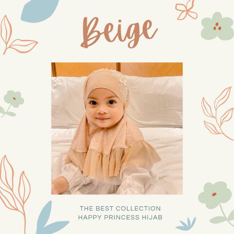 Jilbab Anak Hijab Polkadot Kualitas Happyprincesshijab Warna Beige