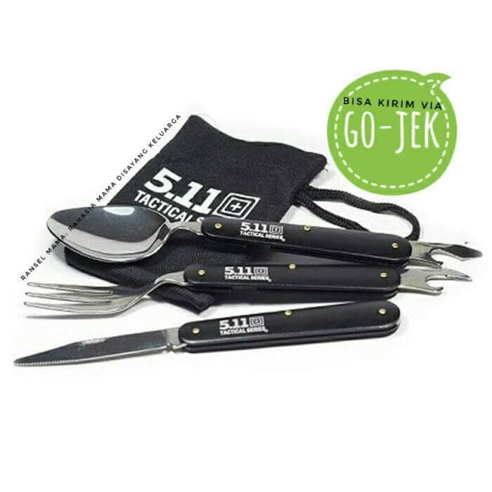 TERMURAH / Sendok Garpu Pisau Portable | Alat Makan Lipat Outdoor Pendaki Gunung