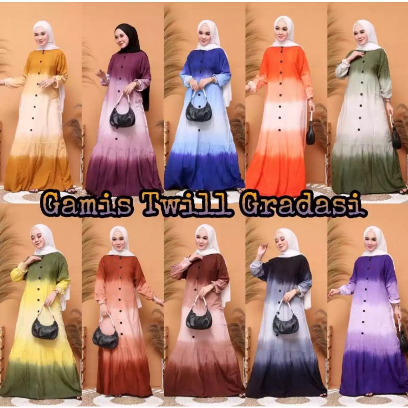 GAMIS TWILL RAYON ORI GRADASI TERBARU 2021
