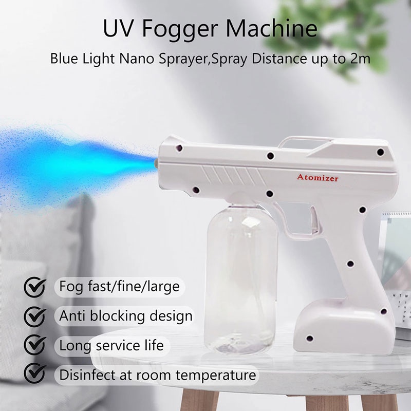 800 ML Wireless Nano Sprayer Gun Electric Sanitizer Sprayer Mendisinfeksi Uap Nano Cahaya Biru