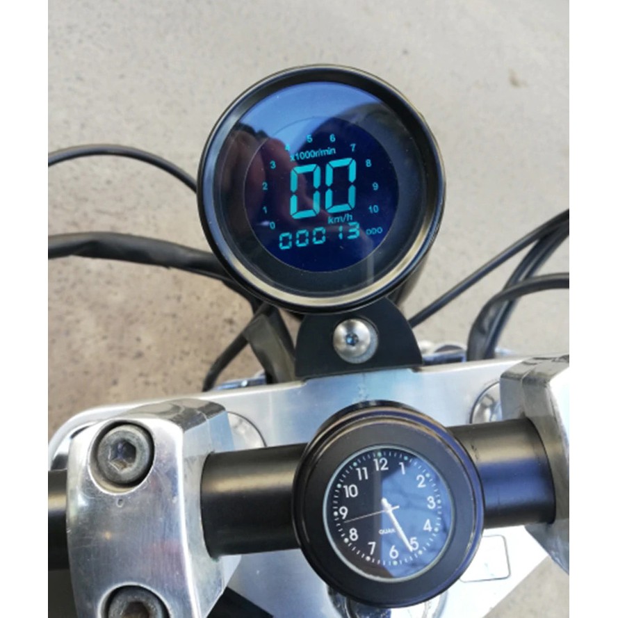 Speedometer Digital Motor Odometer Tachometer Retro - MY927 - Black / Speedometer Motor