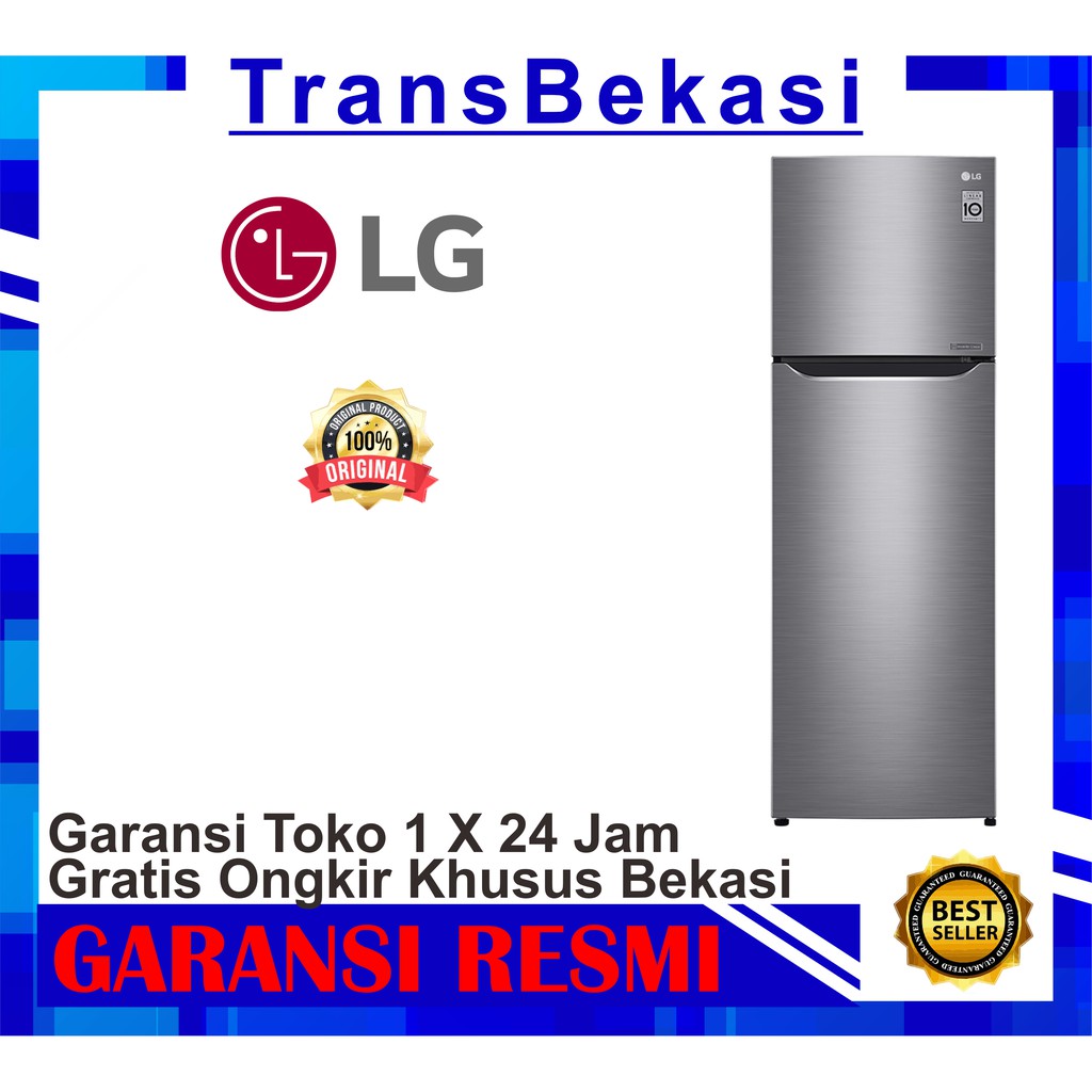 LG GN C222SLCN - KULKAS 2 PINTU INVERTER - GCN222SLCN khusus bekasi free ongkir