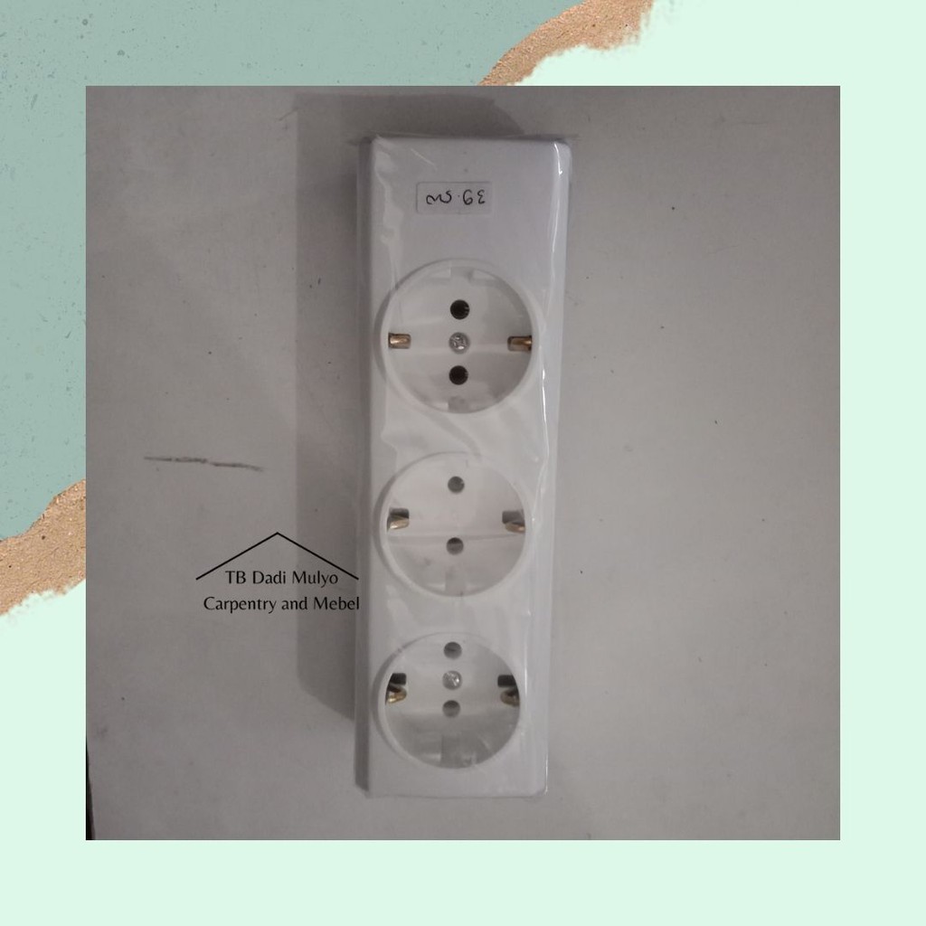 Stop Kontak Listrik Tempel / Stop Kontak Lubang 3 / Stop Kontak Broco Lubang 3