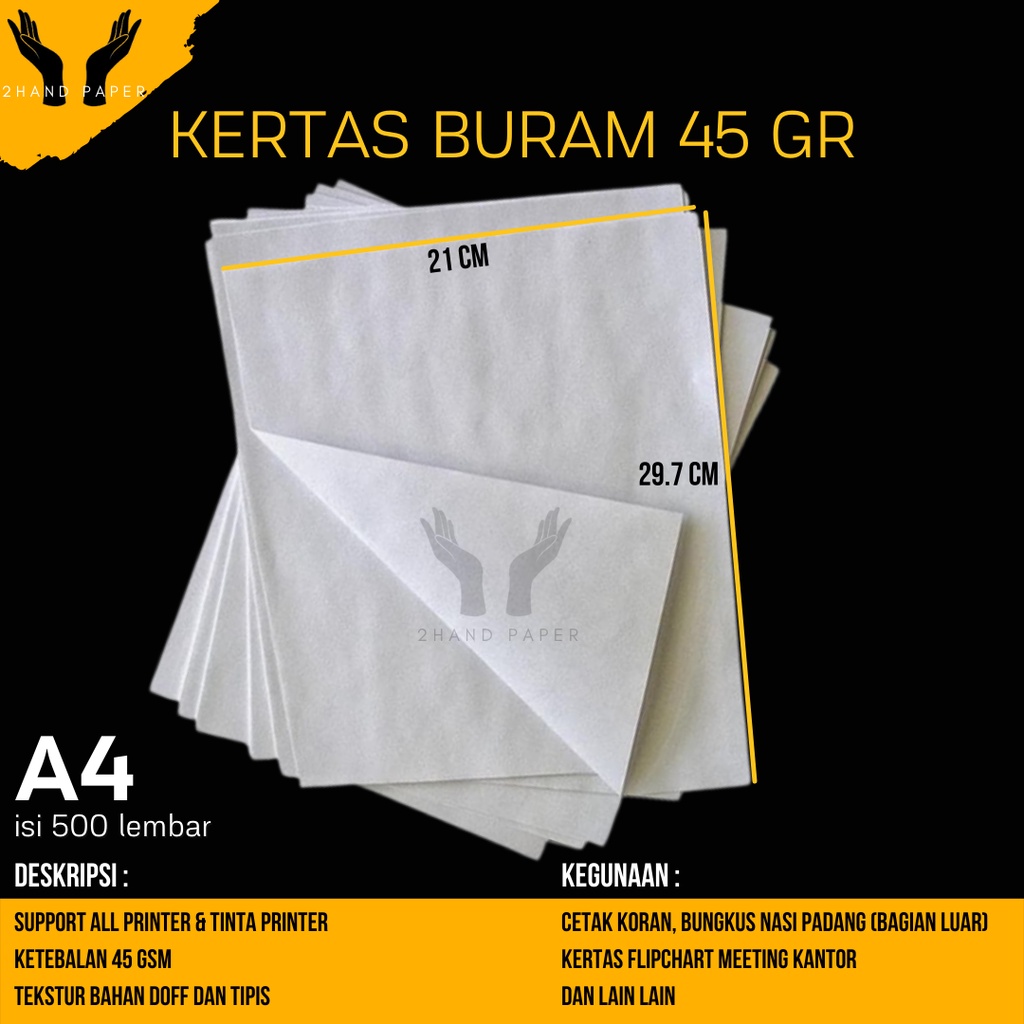 

Kertas Buram A4 1 Rim isi 500 lembar / Kertas Buram A4