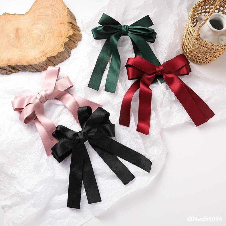 Jepit Rambut Pita Satin Warna Polos Untuk Wanita / Jepit Pita Satin Fashion Wanita Import