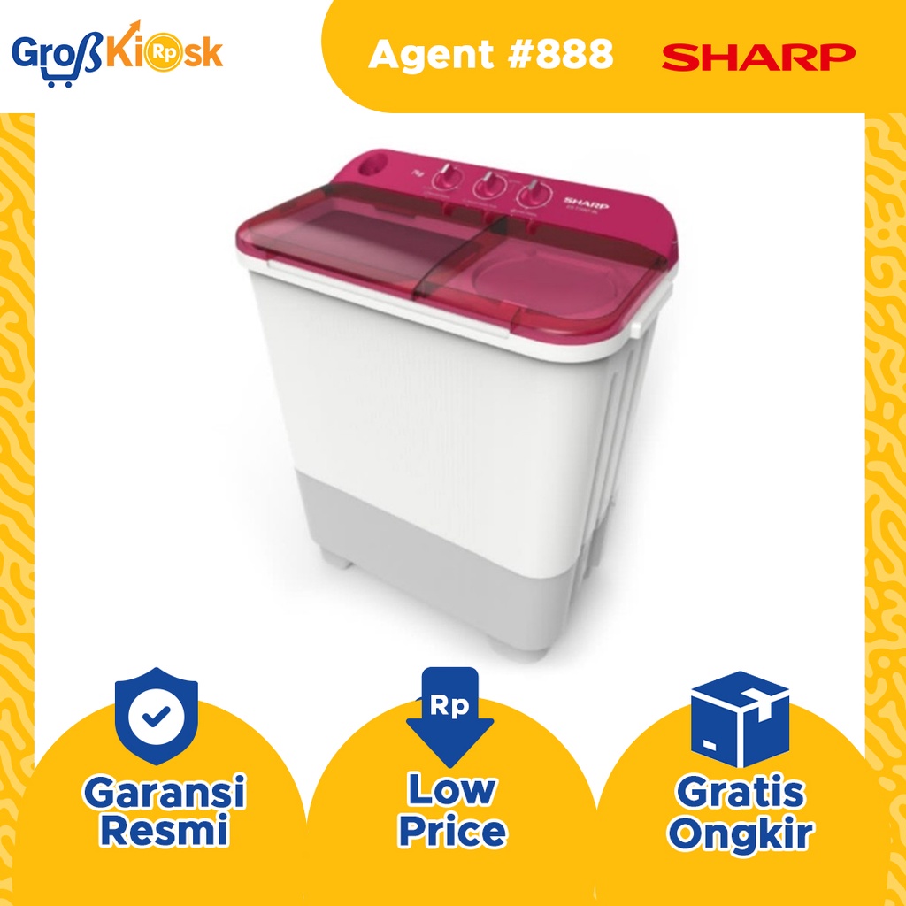 Sharp MESIN CUCI ES-T75NT / KAPASITAS 7 KG TOP LOADING / ES T75NT