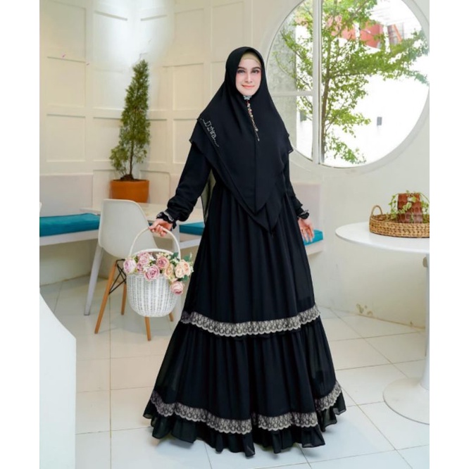 GAMIS SYARI CERUTY BABYDOLL FULL FURRING/KINARA SYARI/GAMIS SYARI JUMBO APLIKASI RENDA/FASHION MUSLIM WANITA TERBARU/FAR MOSLEMSTORE