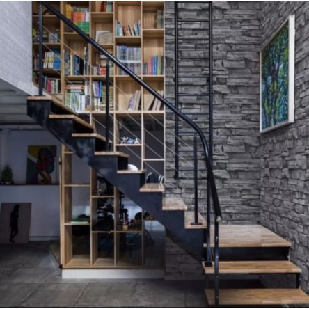 Wallpaper Walpaper Walpeper Dinding 3D Kamar Tidur Foam Murah 70 x 77 cm r Stiker Bata Putih 3MM-BATU KECIL ABU 3 MM