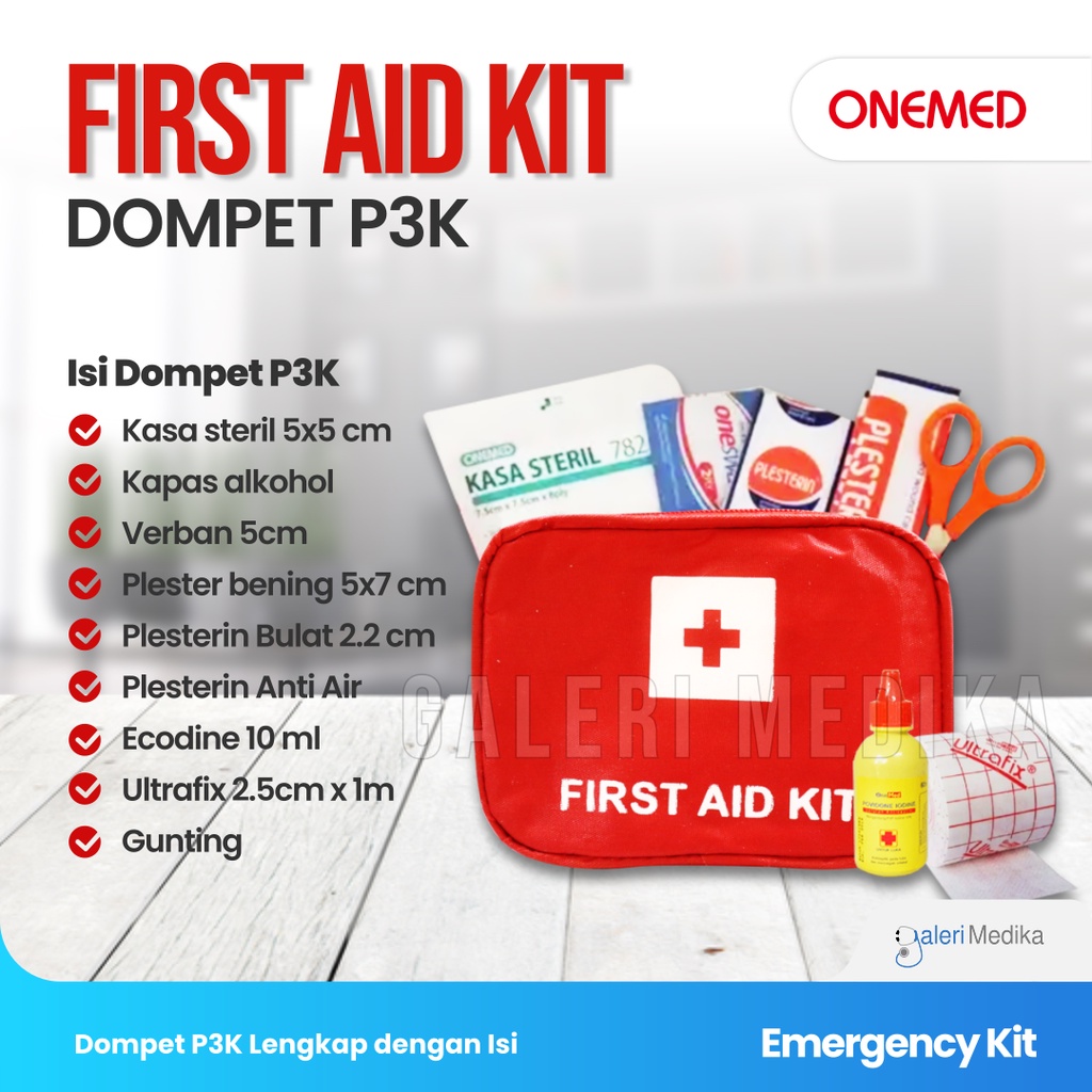 OneMed Kotak p3k Dompet - first Aid Pocket Pouch Tas P3K Mobil