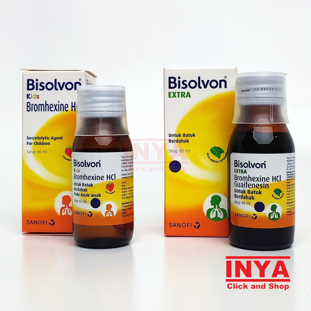 BISOLVON EXTRA BATUK BERDAHAK RASA MENTHOL PEPERMINT 60ml - Obat Batuk