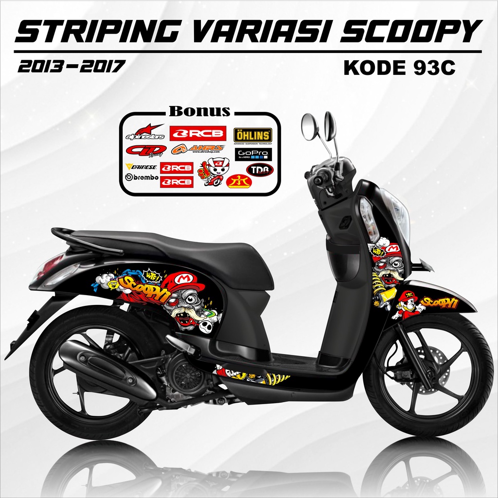 Striping Scoopy Sticker Scoopy 2013/2017 Variasi Kode 93