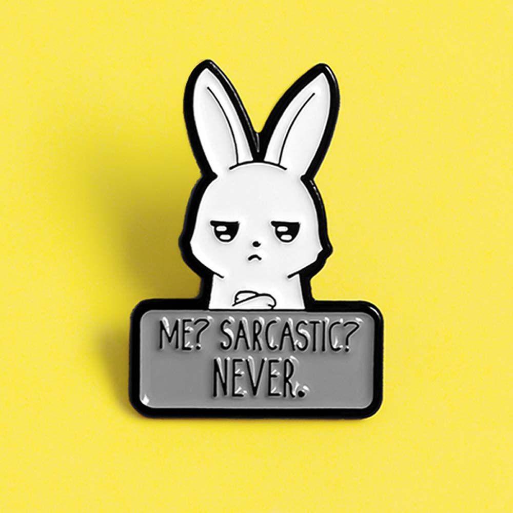 Mxbeauty Bunny Enamel Pin Punk Hadiah Untuk Wanita Pria Kelinci Perhiasan Aksesoris Travel Commemorative Lapel Pin Bros Pin