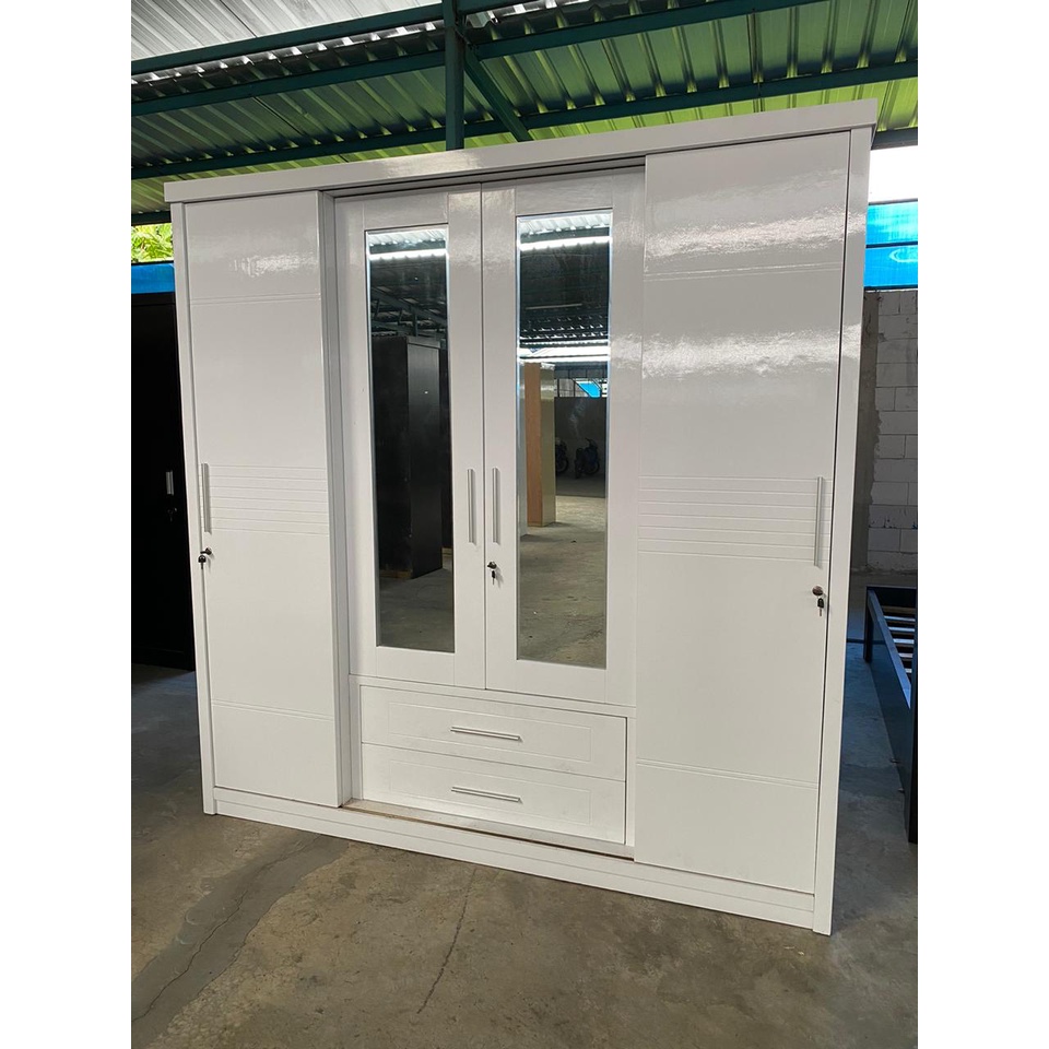 lemari pakaian 4 pintu sliding/lemari baju/lemari pakaian