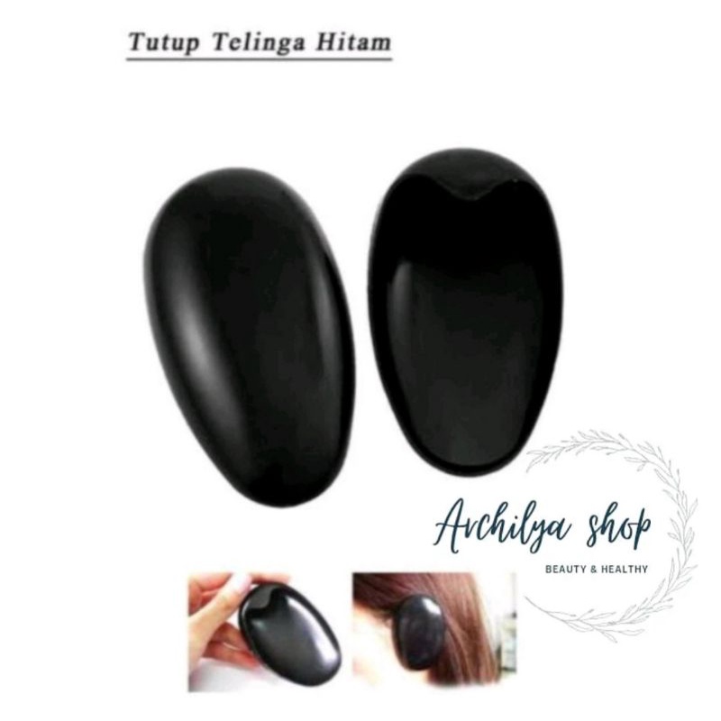 Pelindung telinga semir rambut warna hitam 1 pasang (2 pcs)