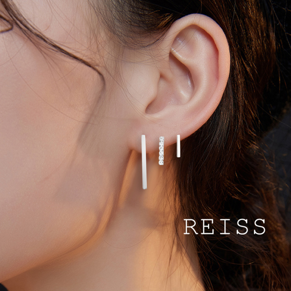 6 Buah/Set Minimalis Geometri Anting-Anting Set 925 Kacang Perak Sederhana Jarum Tragus Zircon Anting-Anting Anting-Anting