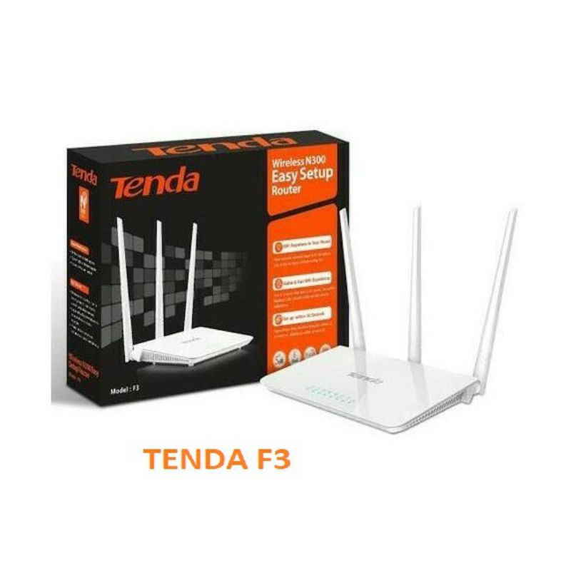 Tenda Wireless N300 Router F3 Easy Setup Router Wifi 3 Antena