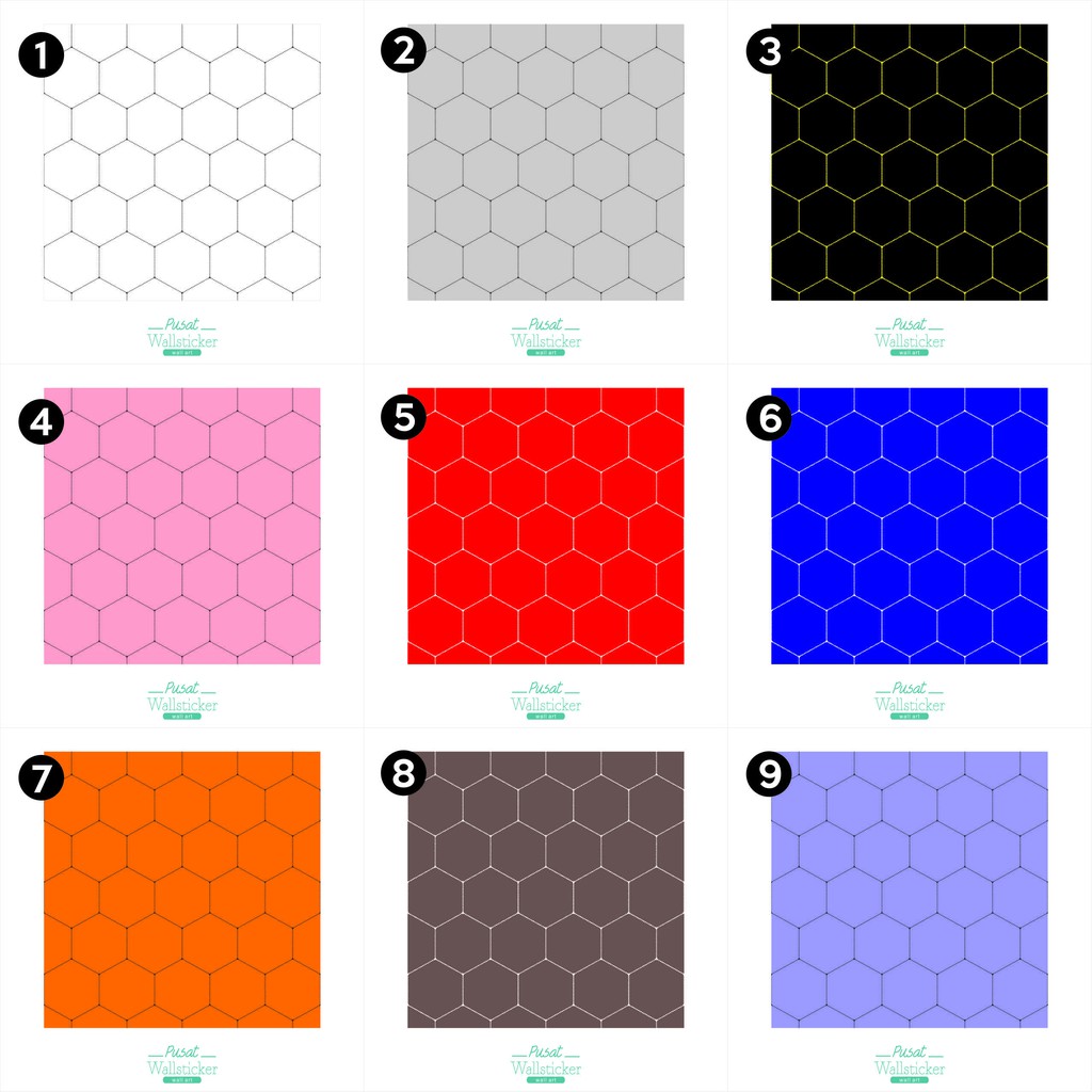 STIKER TEGEL Hexagonal / STIKER LANTAI / KERAMIK Motive 47