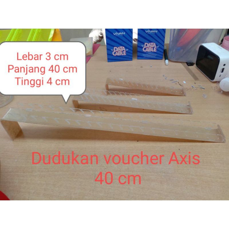 Dudukan voucher data 3cm x 40 cm