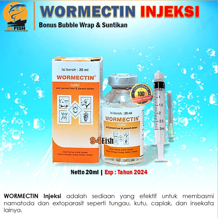 Wormectin Anti Parasit Obat Kutu Obat Cacing 1botol X 20ml