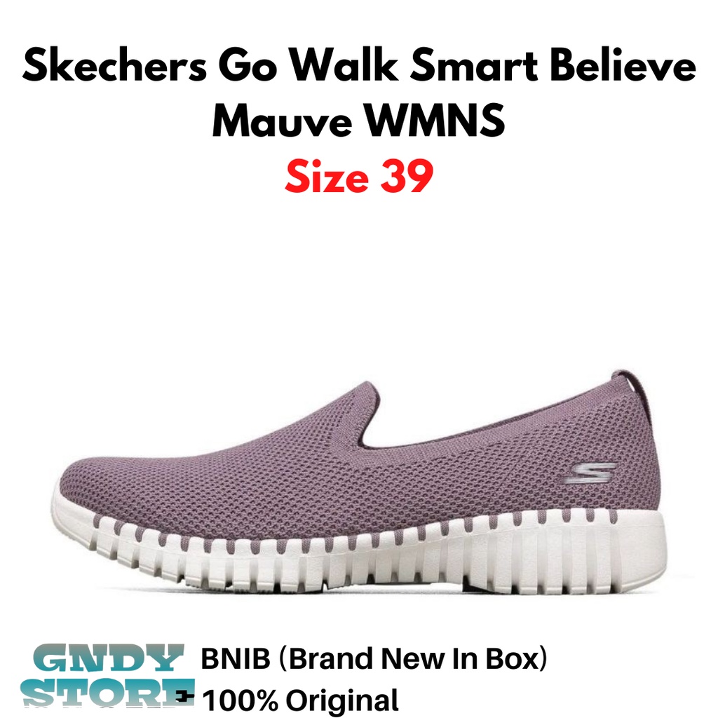Sepatu Slip On Wanita Skechers Go Walk Smart Believe Mauve 124296/MVE Women Original Resmi BNIB 100%
