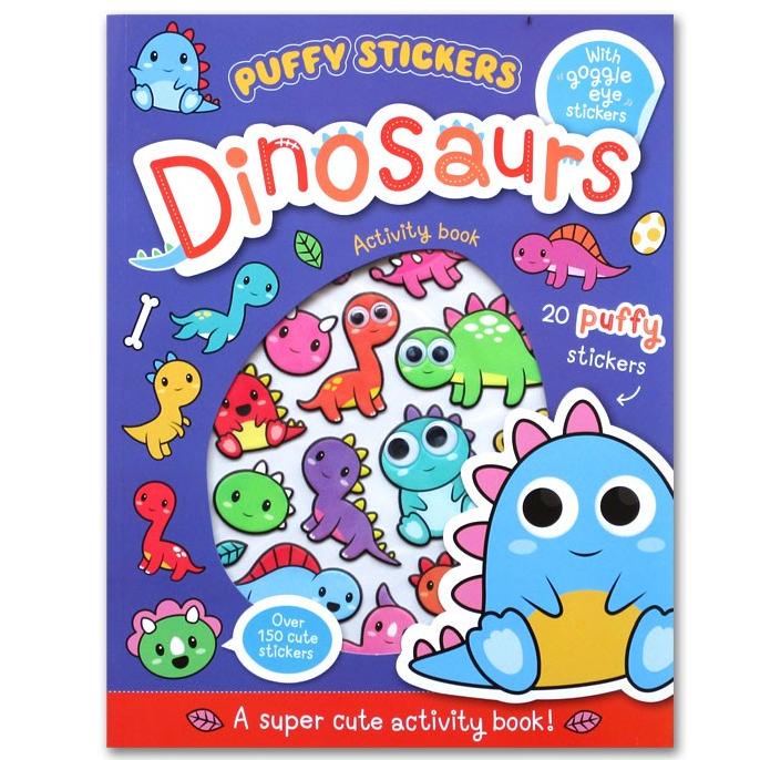 Puffy Stickers Dinosaurs Activity Book With Goggle Eye Stickers