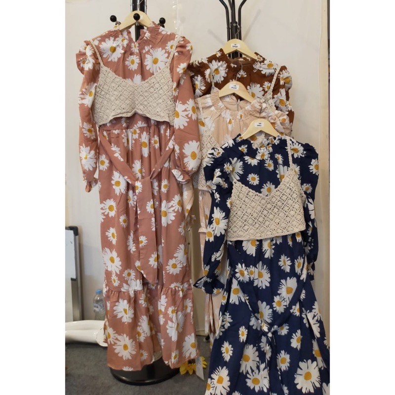 Dress Yuna Rompi daisy cream