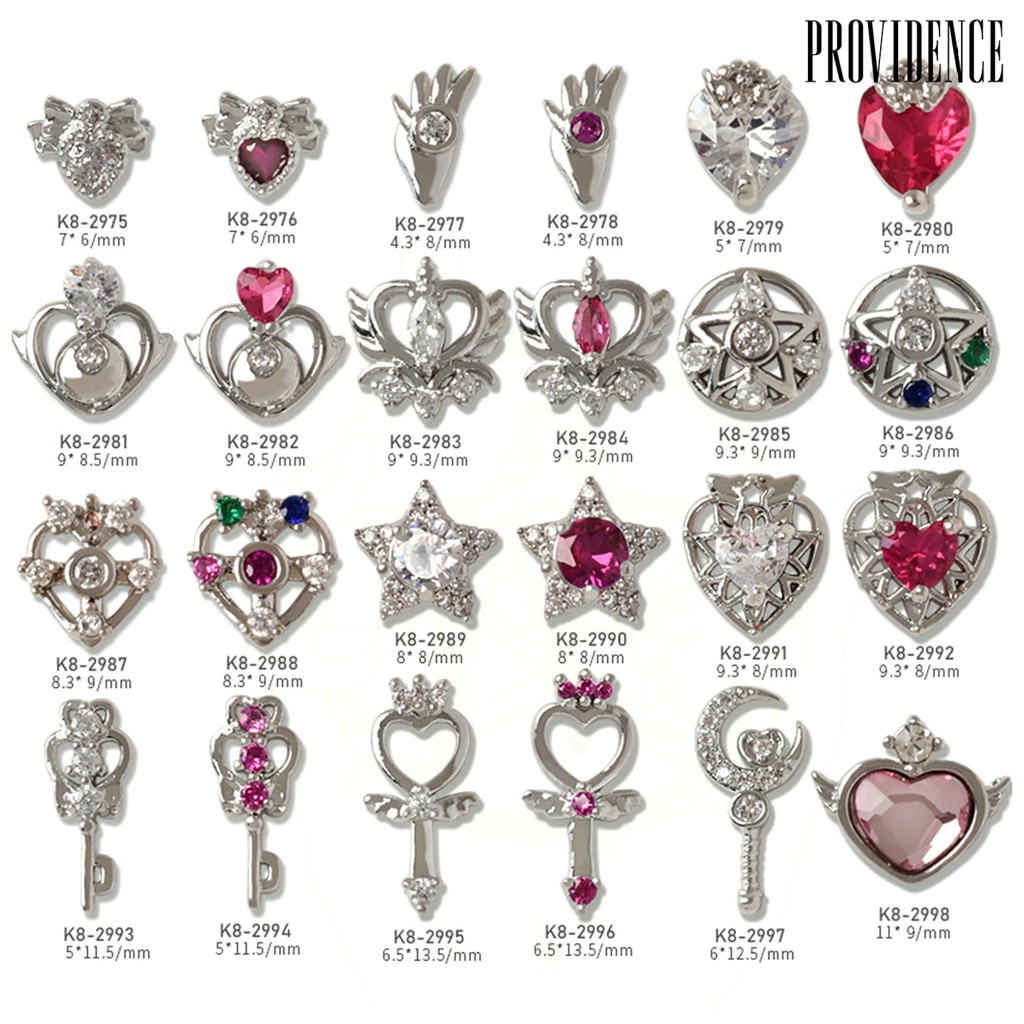 Providence Hiasan Kuku 3D Motif Sailor Moon Bahan Alloy Anti Oksidasi Untuk Nail Art / Manicure DIY