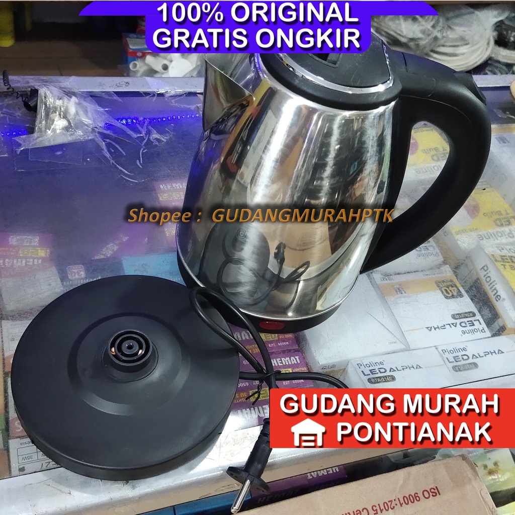 Teko Listrik VAIDA / SQRS / Teko listrik Scarlet /Teko listrik Hemat 2 Liter Stainless Anti karat / Kettle listrik scarlet