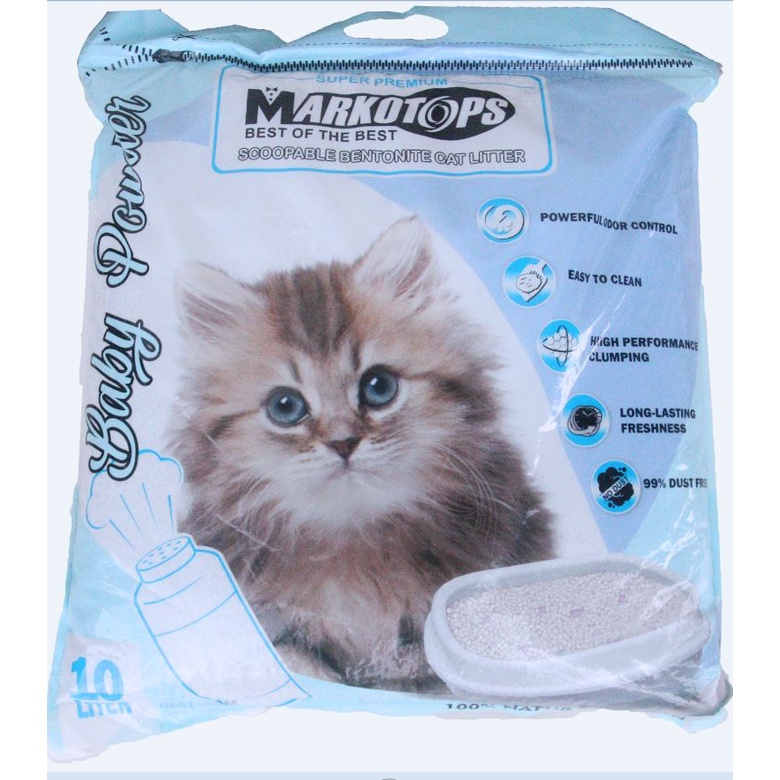 [GOSEND] Pasir Kucing Gumpal Wangi Markotop 10Liter Cat Litter Clumping 10lt all varian