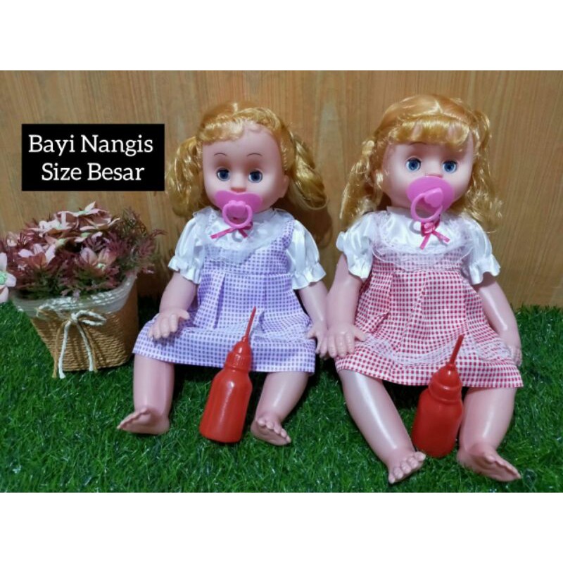boneka anak bayi nangis/set bayi nangis troly