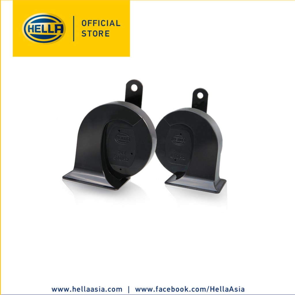 KLAKSON KEONG ORIGINAL HELLA SLEEK 24 V HITAM UNTUK TRUK BUS DUMP TRUCK AKI 2 SUARA KENCANG KUALITAS TERBAIK AWET