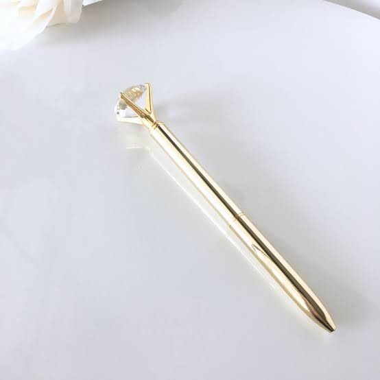 

MURAH Diamond Crystal Pulpen Rose Gold Platinum Souvenir Pernikahan Pen - Gold