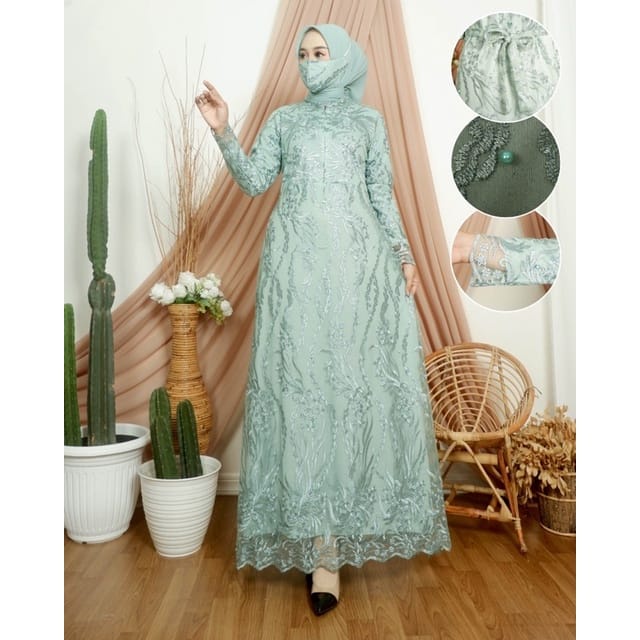Gamis Tille Busui Gamis Maxi Brokat Gamis Kondangan Gamis Brukat Kebaya Gamis Malaysia- By Click Fas