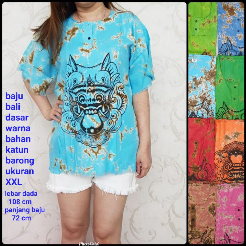 baju bali barong XL katun dasar warna dewasa yanten