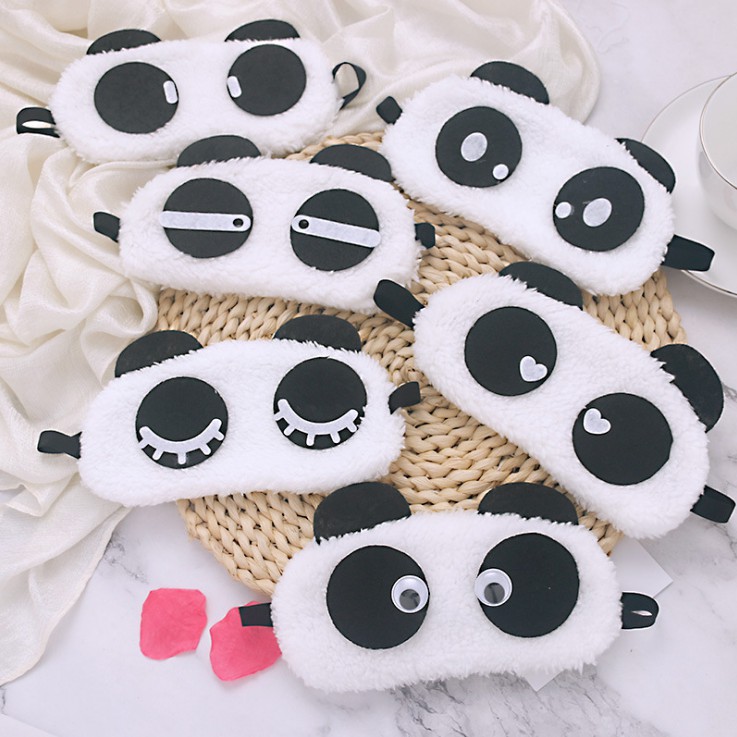 Diskon Shop - H682 Penutup Mata Tidur Karakter Panda / Sleeping Eye Panda Lucu / Eye Cover Cute