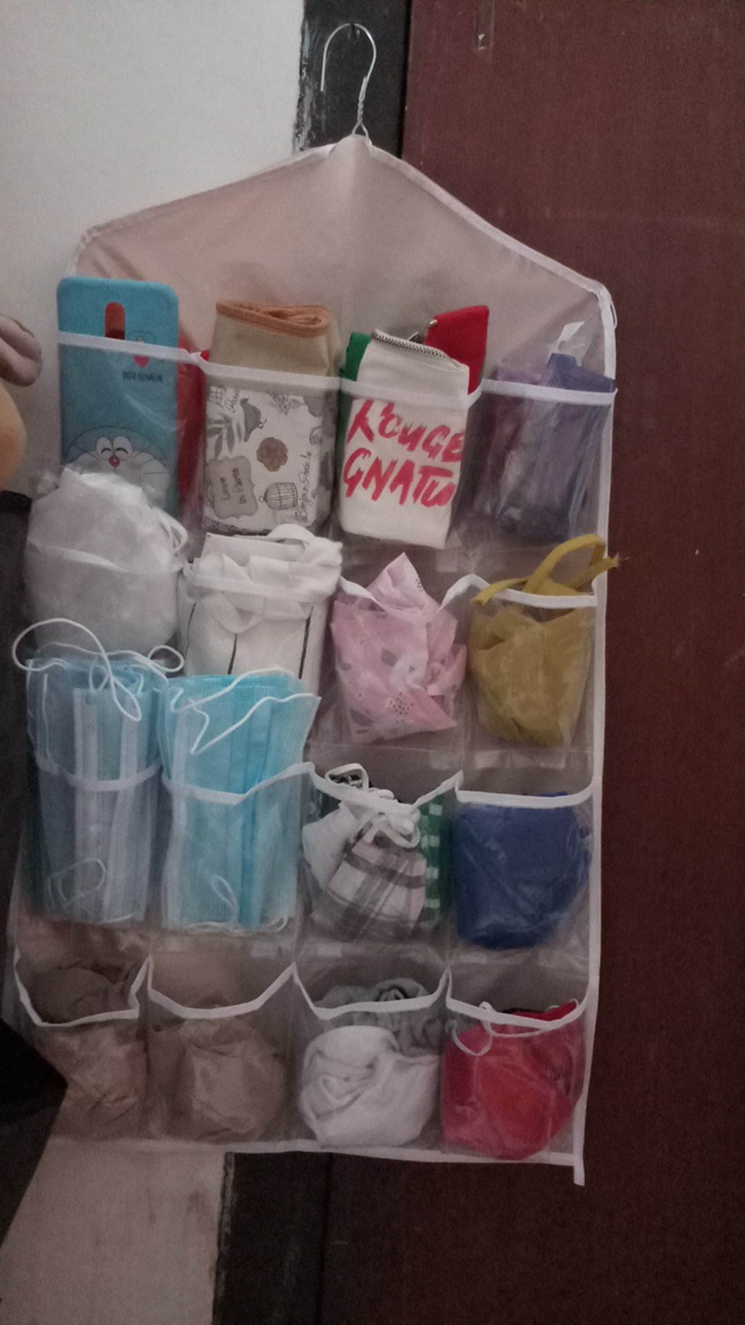 Pouch Hanging Organizer 16 Sekat Korean Underwear Pouch Rak Gantung Serbaguna