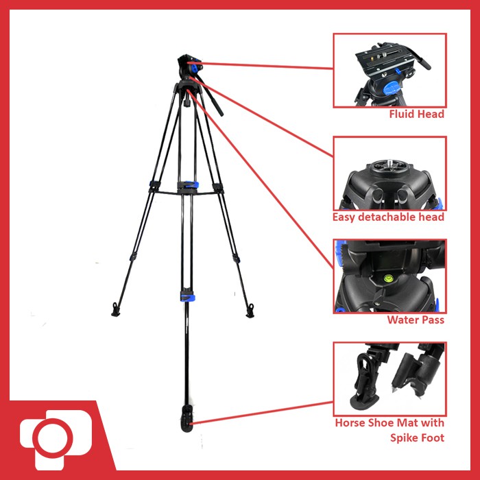 Takara Hydro B-18 Professional Video Tripod with Fluid Head