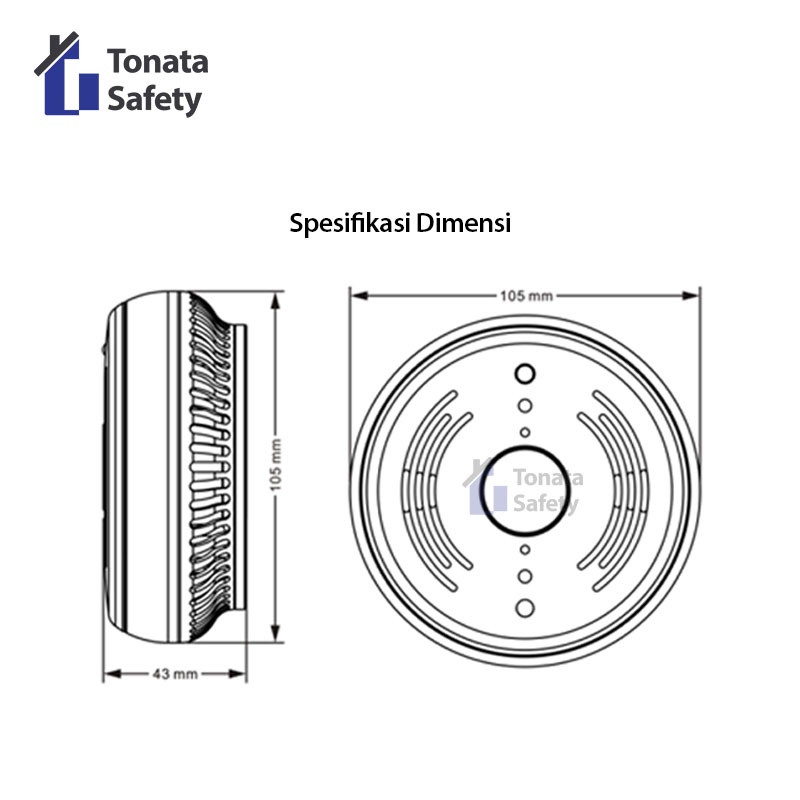 Standalone Smoke Detector Photoelectric Tonata / Pendeteksi Asap