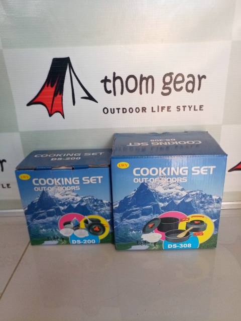 Peralatan Masak Kemah Outdoor Cooking Set Ds 308 Plus Teko Oleh Thomgear Probolinggo