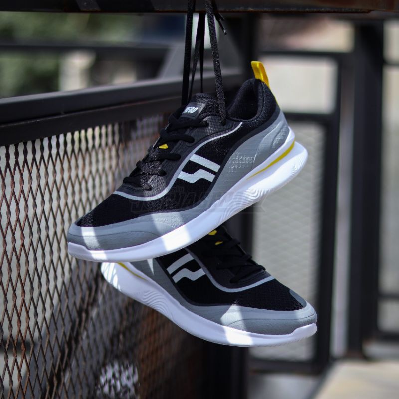 Piero Sepatu Sneakers Arc Wave - Black/Grey/White