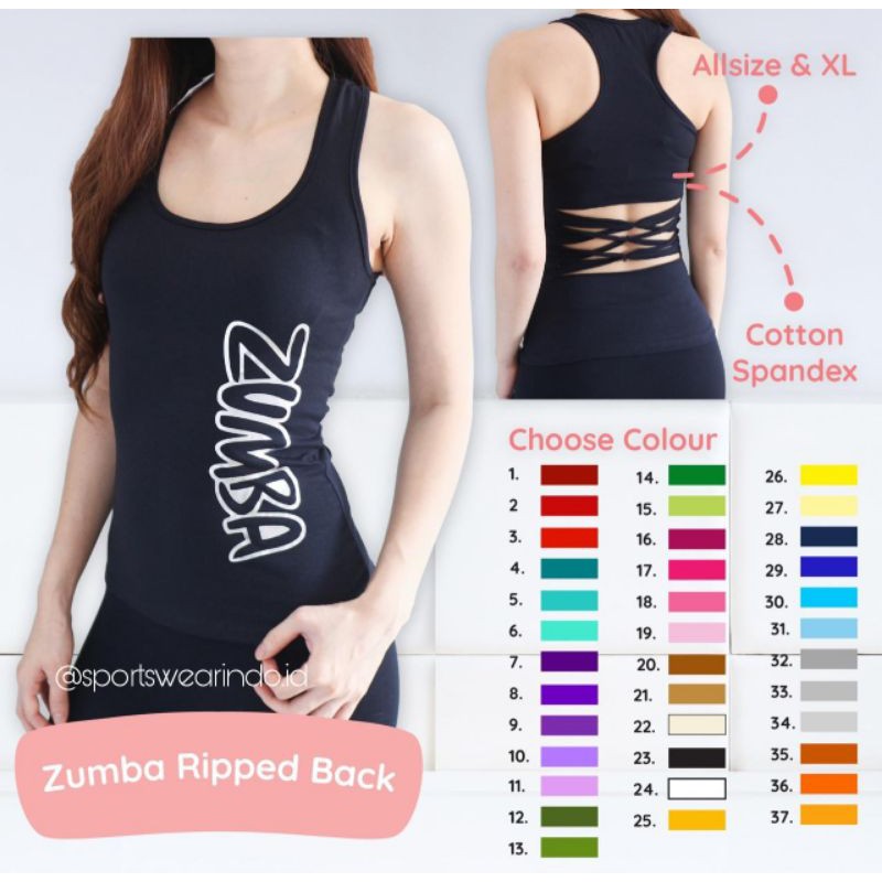 ZUMBA RIPPED BACK (Atasan Saja) /Baju Senam Murah/ Baju Zumba Original