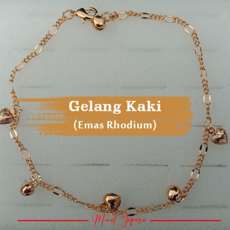 Gelang Kaki Dewasa Ukuran 28 Cm Berbahan Rhodium