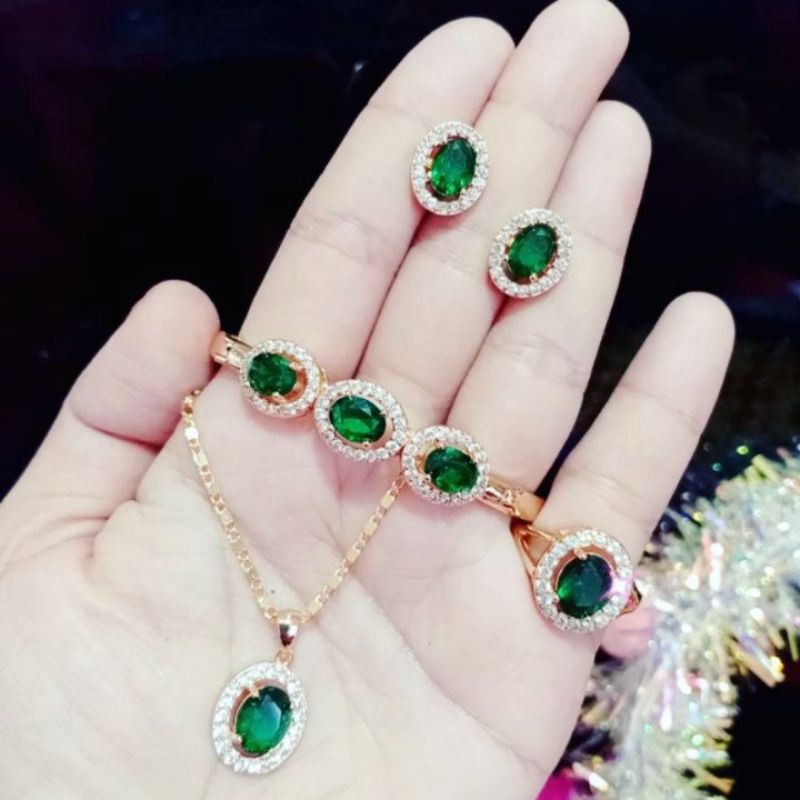 set gelang cuping (kalung, gelang, cincin dan anting)