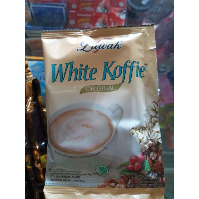 

Luwak white koffe kemasan renteng harga 5sachet dan renteng isi 10s